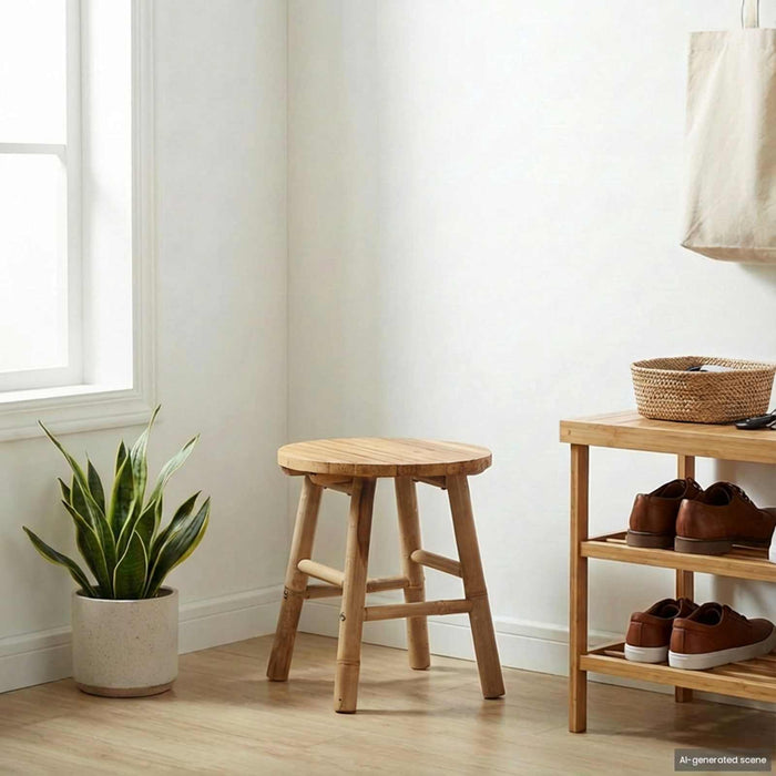 Scaun de grădină natural Ø 38 x 42 cm Bambus - WALTI WALTI