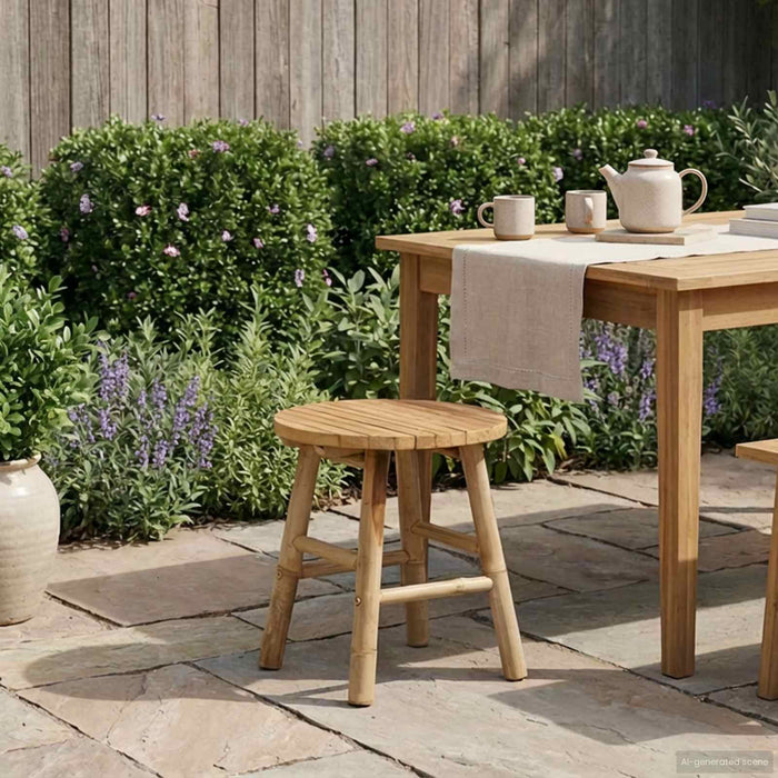Scaun de grădină natural Ø 38 x 42 cm Bambus - WALTI WALTI