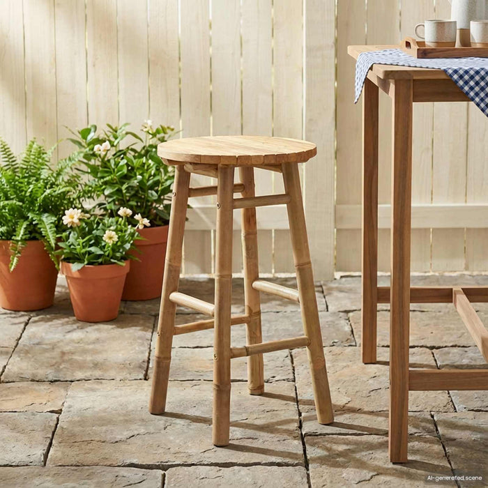 Scaun de grădină natural Ø 38 x 68 cm Bambus - WALTI WALTI