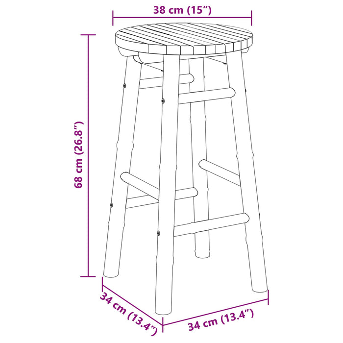 Scaun de grădină natural Ø 38 x 68 cm Bambus - WALTI WALTI