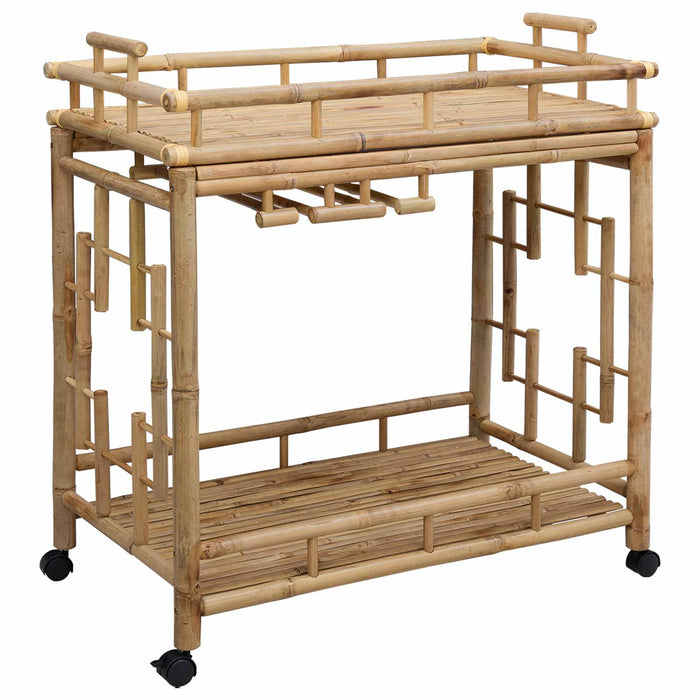 Carucior de vin cu roți natural 85 x 50 x 93 cm Bambus - WALTI WALTI