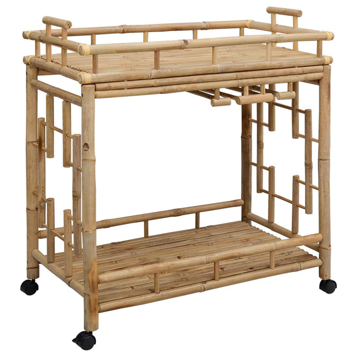 Carucior de vin cu roți natural 85 x 50 x 93 cm Bambus - WALTI WALTI