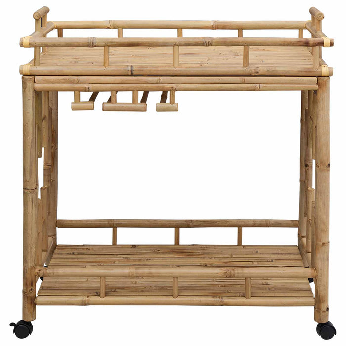 Carucior de vin cu roți natural 85 x 50 x 93 cm Bambus - WALTI WALTI