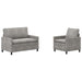 Set de canapea 2 pcs Gri deschis Catifea - WALTI WALTI