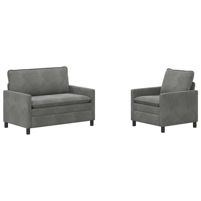 Set de canapea 2 pcs Gri închis Catifea - WALTI WALTI
