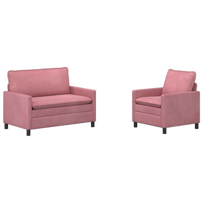 Set de canapea 2 pcs Roz Catifea - WALTI WALTI