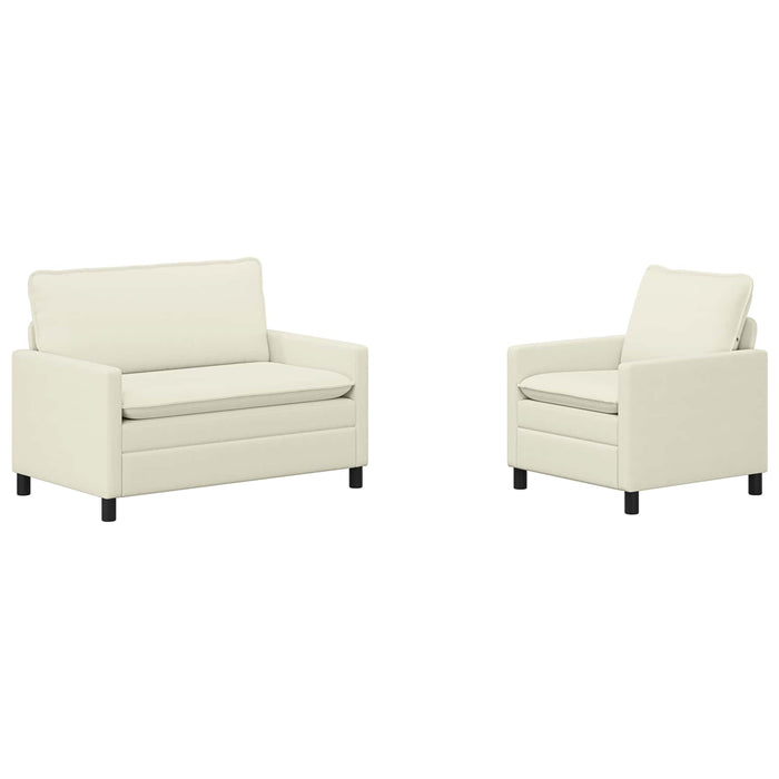 Set de canapea 2 pcs Crem Țesătură - WALTI WALTI