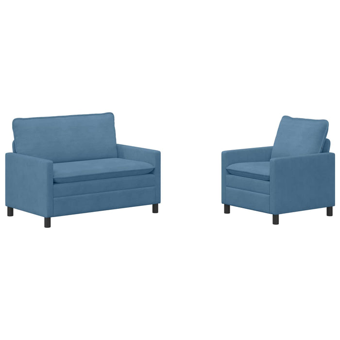 Set de canapea 2 pcs albastru Țesătură - WALTI WALTI