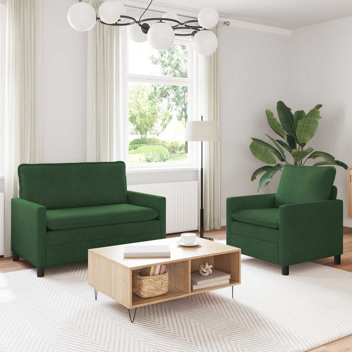 Set de canapea 2 pcs Verde Junglă Țesătură WALTI