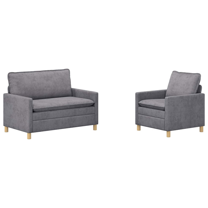 Set de canapea 2 pcs Gri deschis Poliester - WALTI WALTI