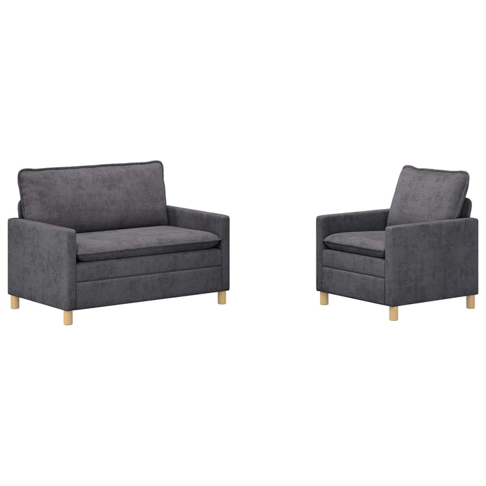 Set de canapea 2 pcs Gri închis Poliester - WALTI WALTI