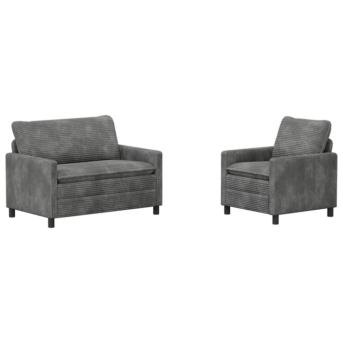 Set de canapea 2 pcs Gri deschis Poliester WALTI