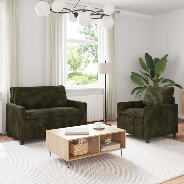 Set de canapea 2 pcs Verde Poliester - WALTI WALTI