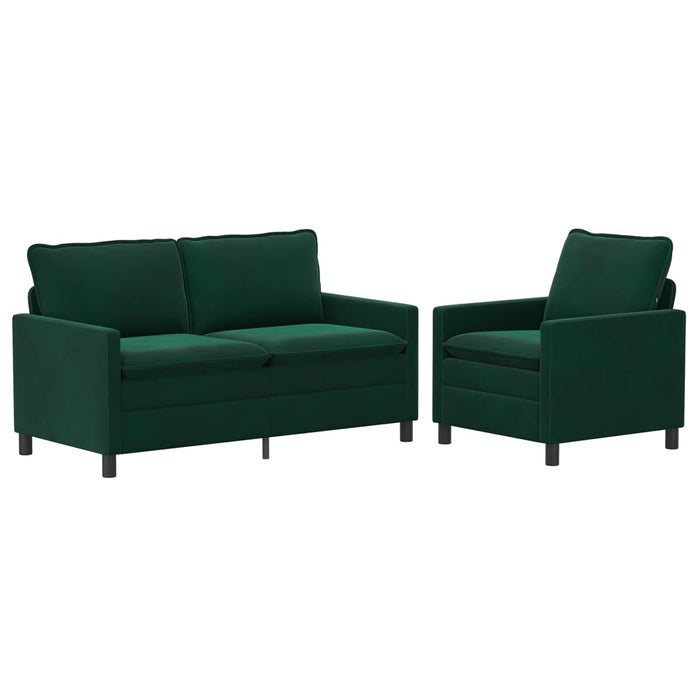 Set de canapea 2 pcs Verde închis Catifea - WALTI WALTI