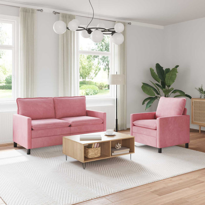 Set de canapea 2 pcs Roz Catifea - WALTI WALTI