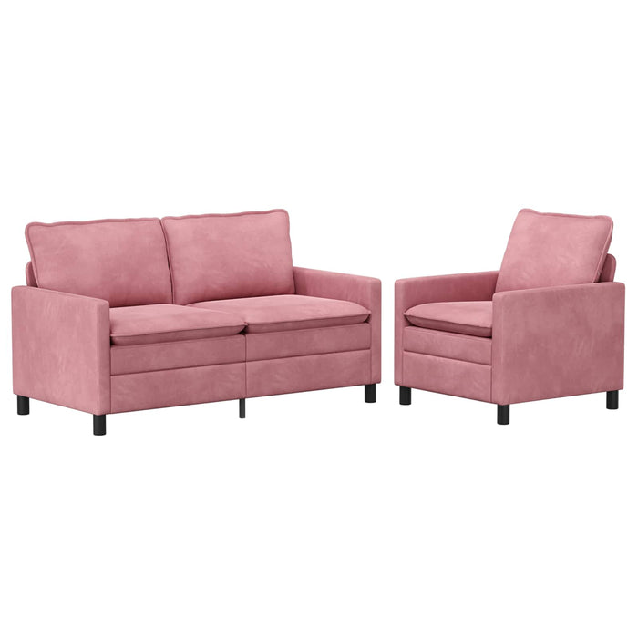 Set de canapea 2 pcs Roz Catifea - WALTI WALTI