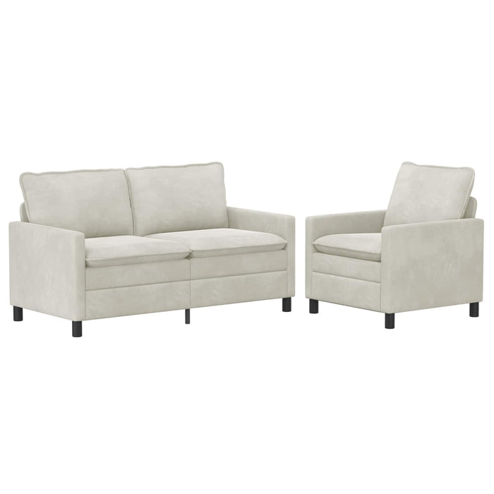 Set de canapea 2 pcs Crem Catifea - WALTI WALTI