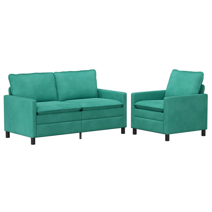 Set de canapea 2 pcs Turcoaz Catifea - WALTI WALTI