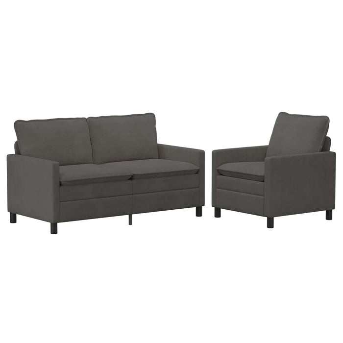 Set de canapea 2 pcs Gri închis Țesătură - WALTI WALTI
