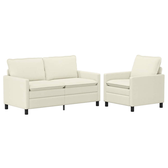 Set de canapea 2 pcs Crem Țesătură - WALTI WALTI
