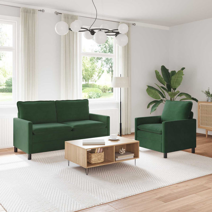 Set de canapea 2 pcs Verde Junglă Țesătură - WALTI WALTI