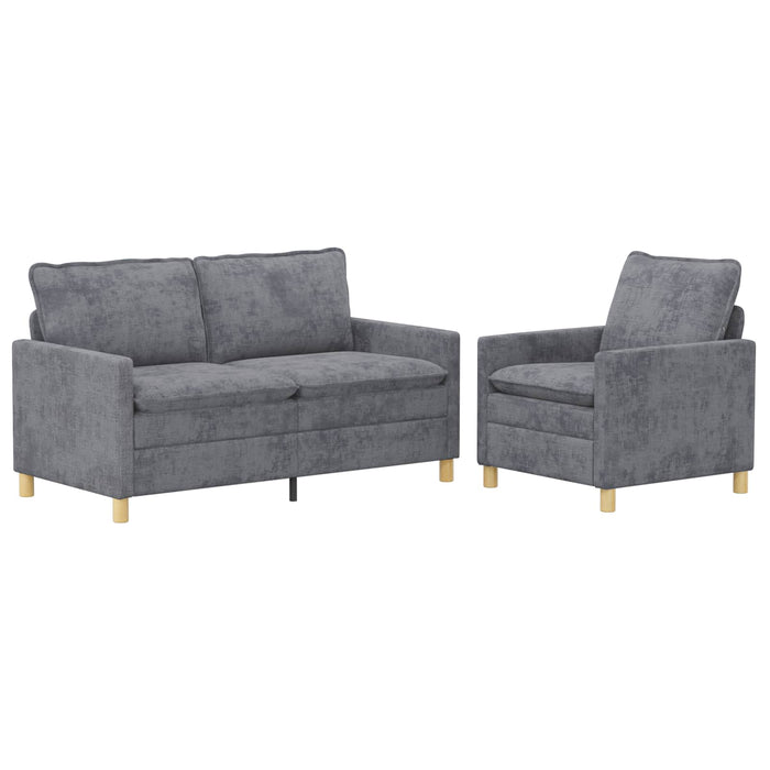 Set de canapea 2 pcs Gri deschis Poliester WALTI