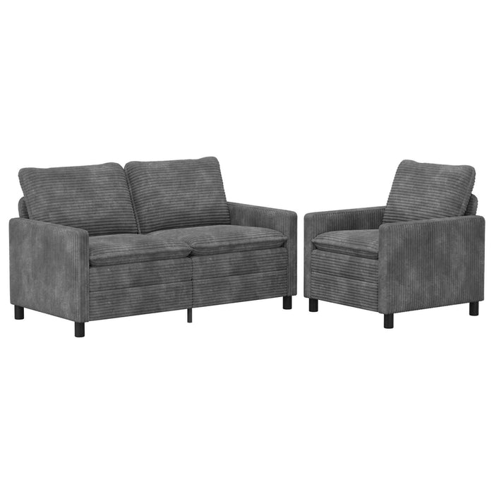 Set de canapea 2 pcs Gri deschis Poliester WALTI
