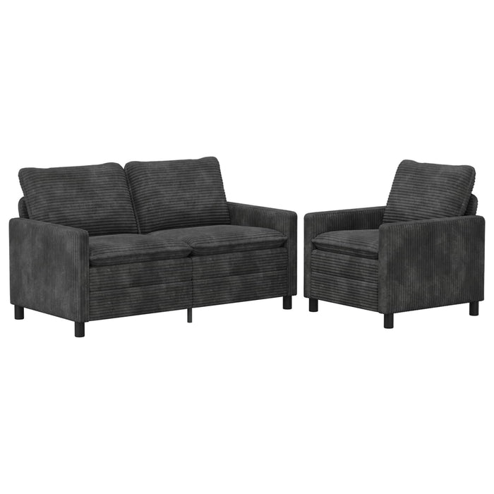 Set de canapea 2 pcs Gri închis Poliester WALTI