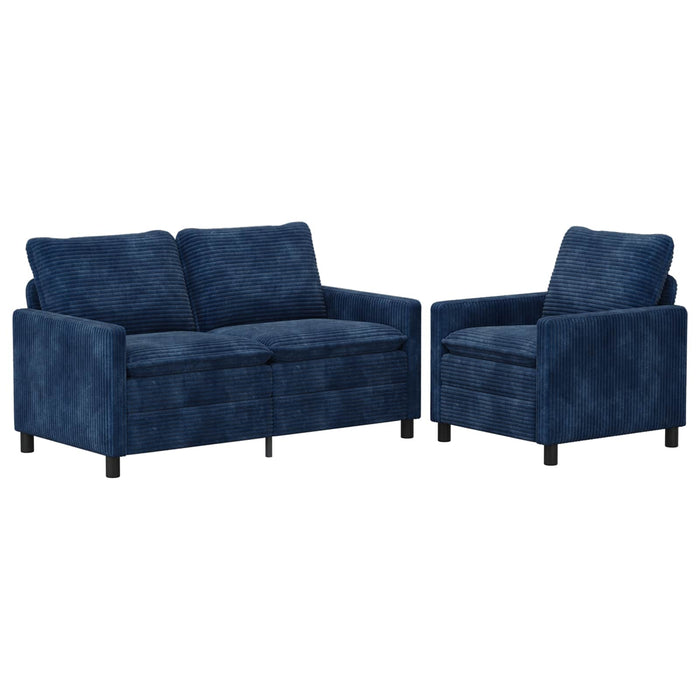 Set de canapea 2 pcs Albastru marin Poliester - WALTI WALTI
