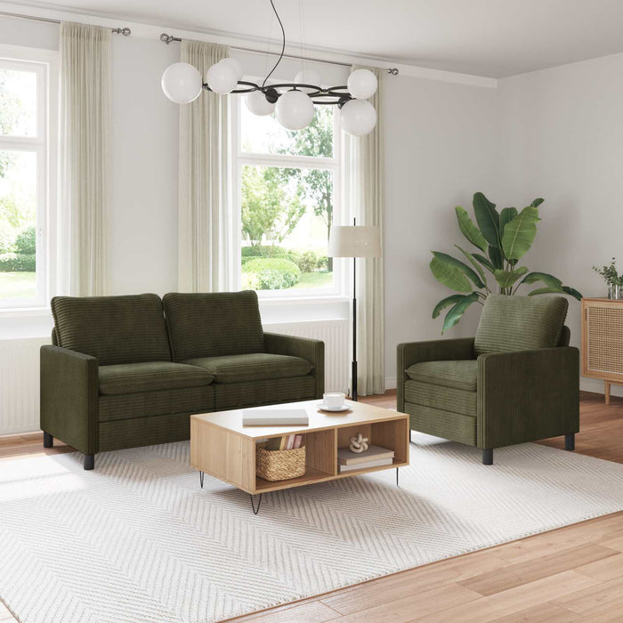 Set de canapea 2 pcs Verde Poliester WALTI