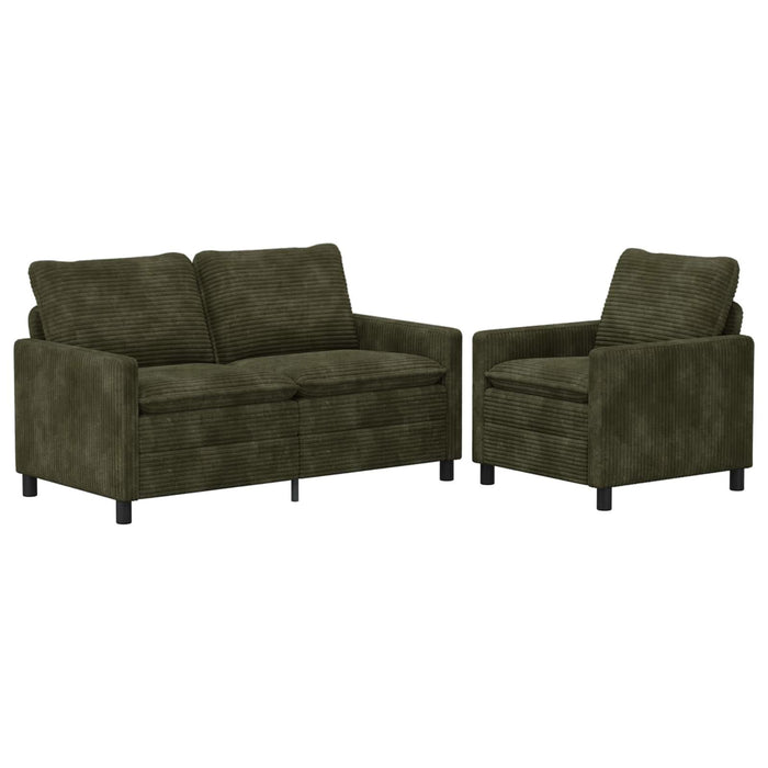 Set de canapea 2 pcs Verde Poliester WALTI