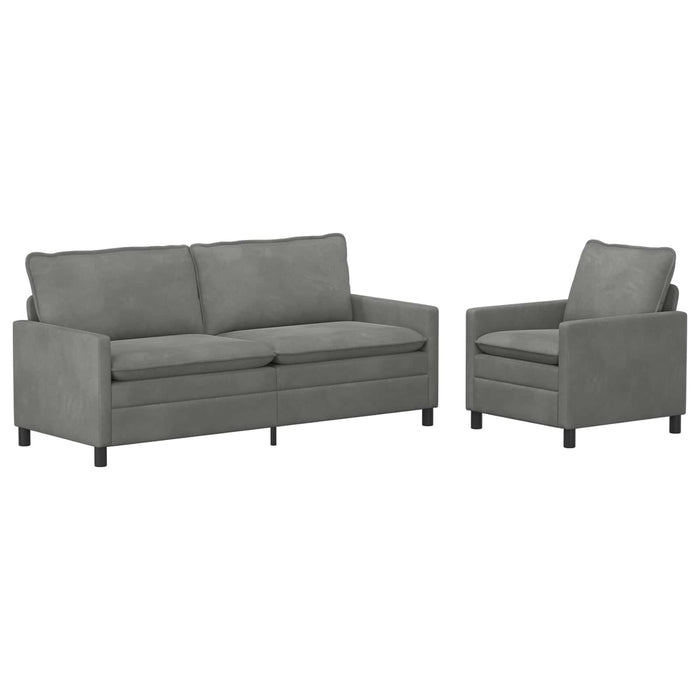 Set de canapea 2 pcs Gri închis Catifea - WALTI WALTI