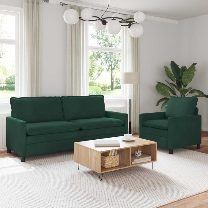 Set de canapea 2 pcs Verde închis Catifea - WALTI WALTI