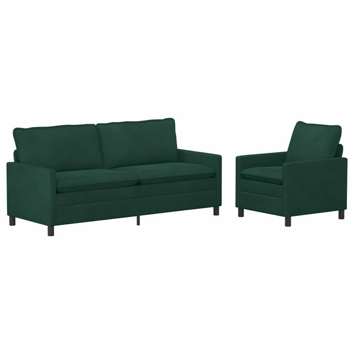 Set de canapea 2 pcs Verde închis Catifea - WALTI WALTI