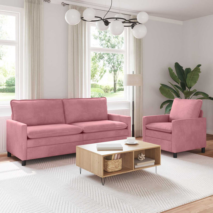 Set de canapea 2 pcs Roz Catifea - WALTI WALTI
