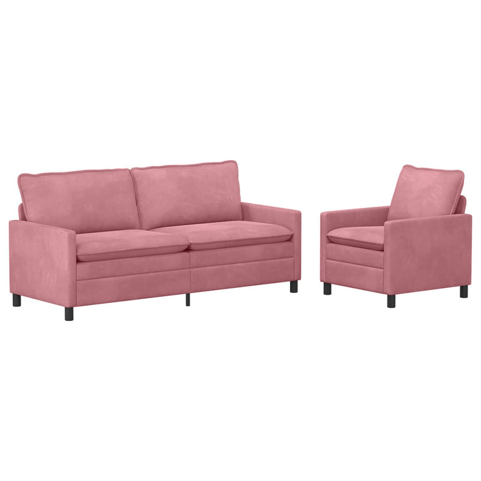 Set de canapea 2 pcs Roz Catifea - WALTI WALTI