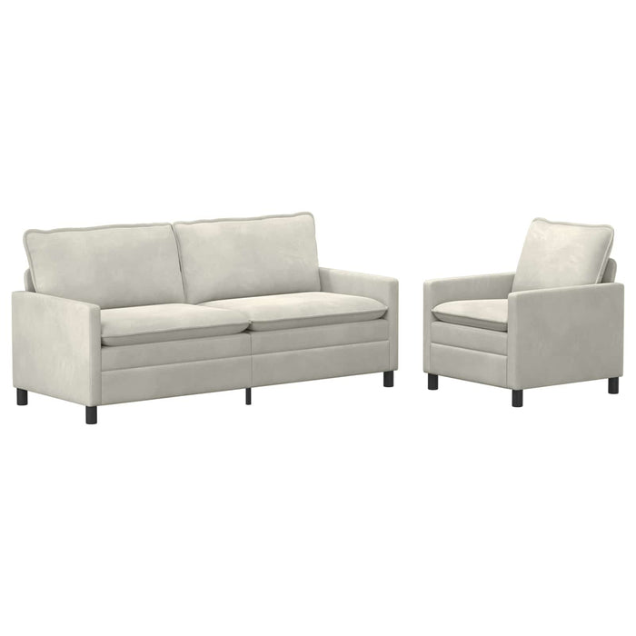 Set de canapea 2 pcs Crem Catifea - WALTI WALTI