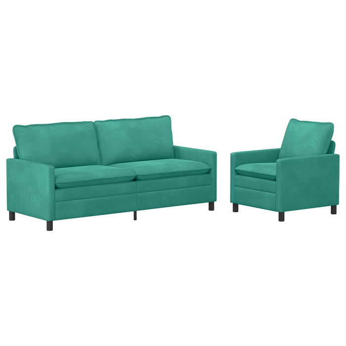 Set de canapea 2 pcs Turcoaz Catifea - WALTI WALTI
