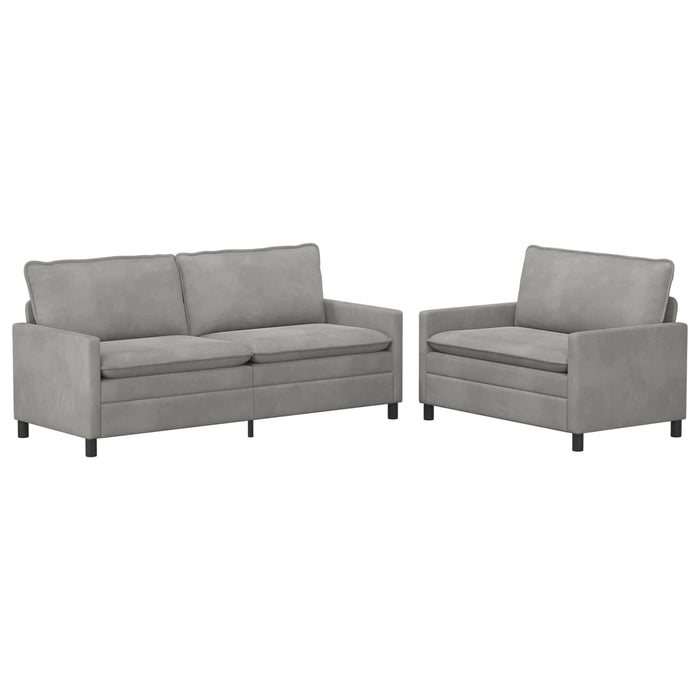 Set de canapea 2 pcs Gri deschis Catifea - WALTI WALTI