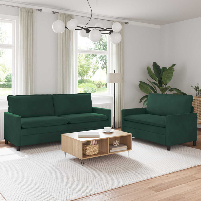 Set de canapea 2 pcs Verde închis Catifea - WALTI WALTI