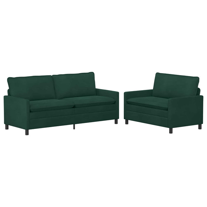 Set de canapea 2 pcs Verde închis Catifea - WALTI WALTI