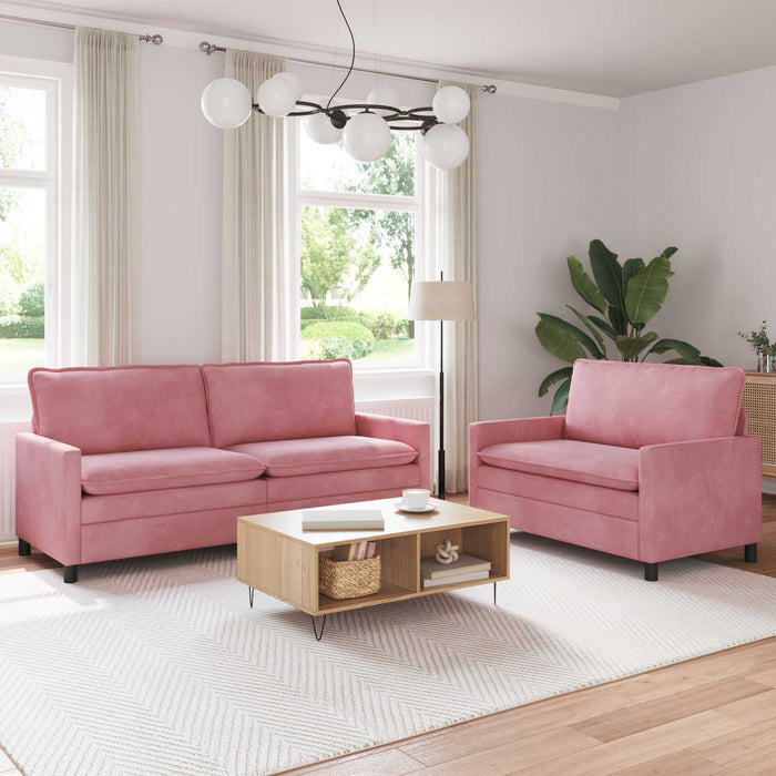 Set de canapea 2 pcs Roz Catifea - WALTI WALTI