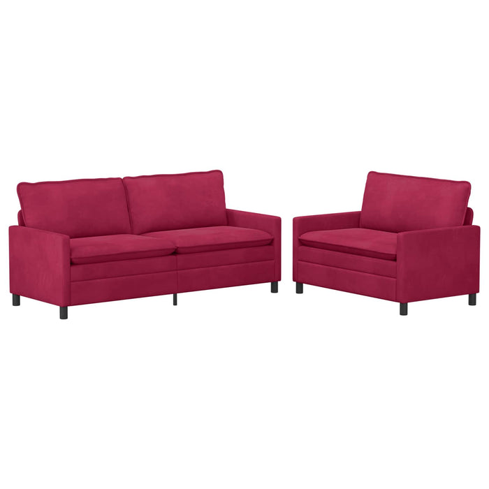 Set de canapea 2 pcs Roșu Vin Catifea - WALTI WALTI
