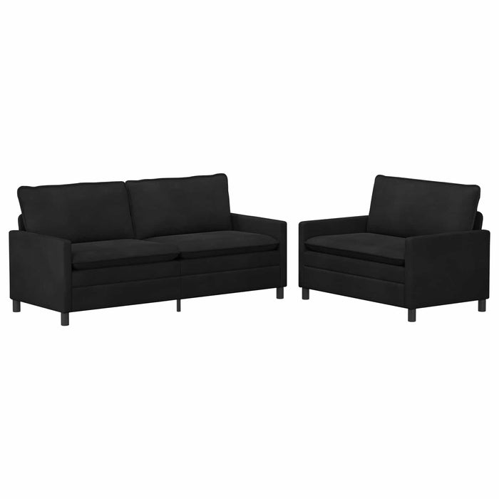 Set de canapea 2 pcs Negru Catifea - WALTI WALTI