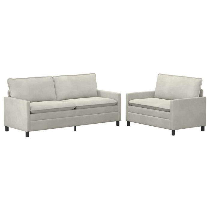 Set de canapea 2 pcs Crem Catifea - WALTI WALTI