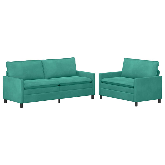 Set de canapea 2 pcs Turcoaz Catifea - WALTI WALTI