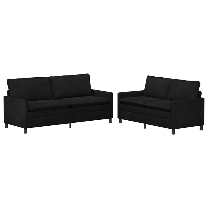 Set de canapea 2 pcs Negru Catifea - WALTI WALTI