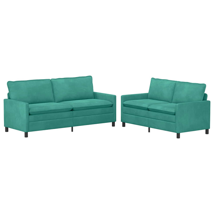 Set de canapea 2 pcs Turcoaz Catifea - WALTI WALTI