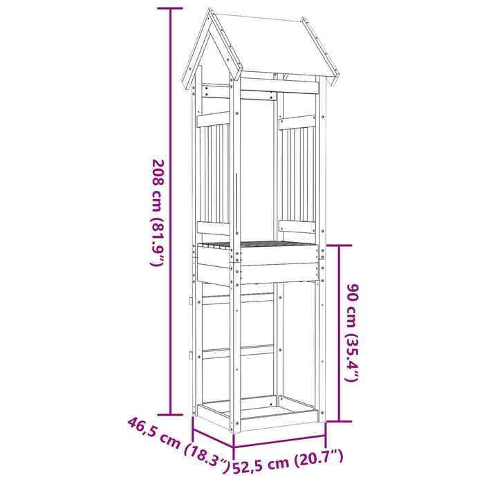 Turn de joacă Maro 52.5 x 46.5 x 208 cm Lemn de pin masiv - WALTI WALTI