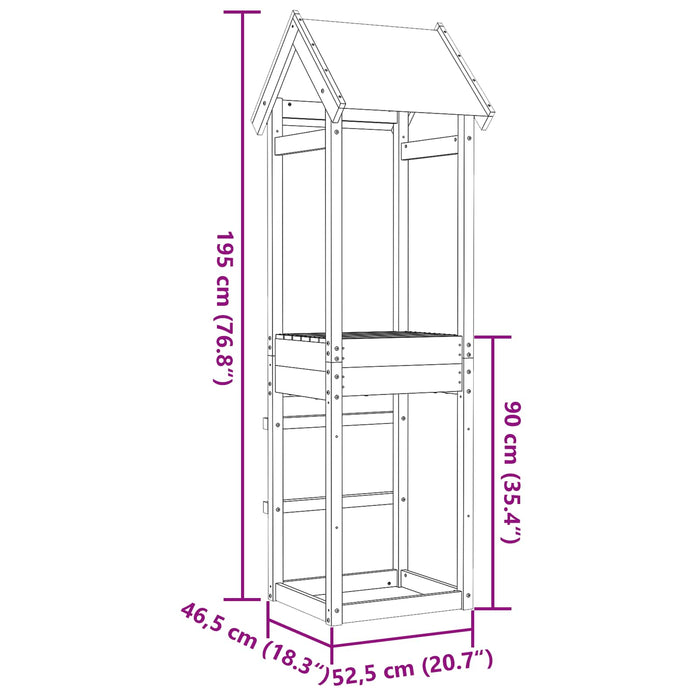 Turn de joacă Maro 52,5 x 46,5 x 195 cm Lemn de pin masiv - WALTI WALTI
